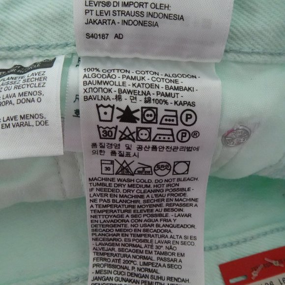 Levi's Wedgie Fit Jeans Women's Size 24 Green Denim Button Fly - Picture 9 of 10